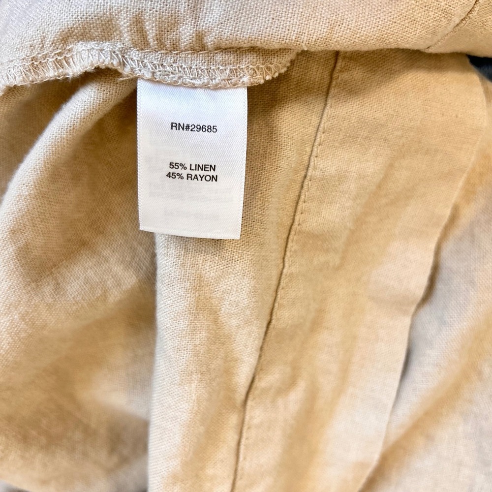 Pendleton Womens Linen Blend Chore Jacket Beige Button  Utility shirt XS FLAWS - Picture 3 of 11